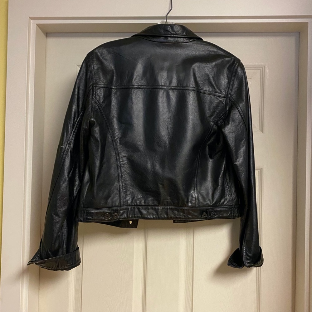 Vintage Danier Leather cropped coat and pants ensemble - Picture 3 of 10